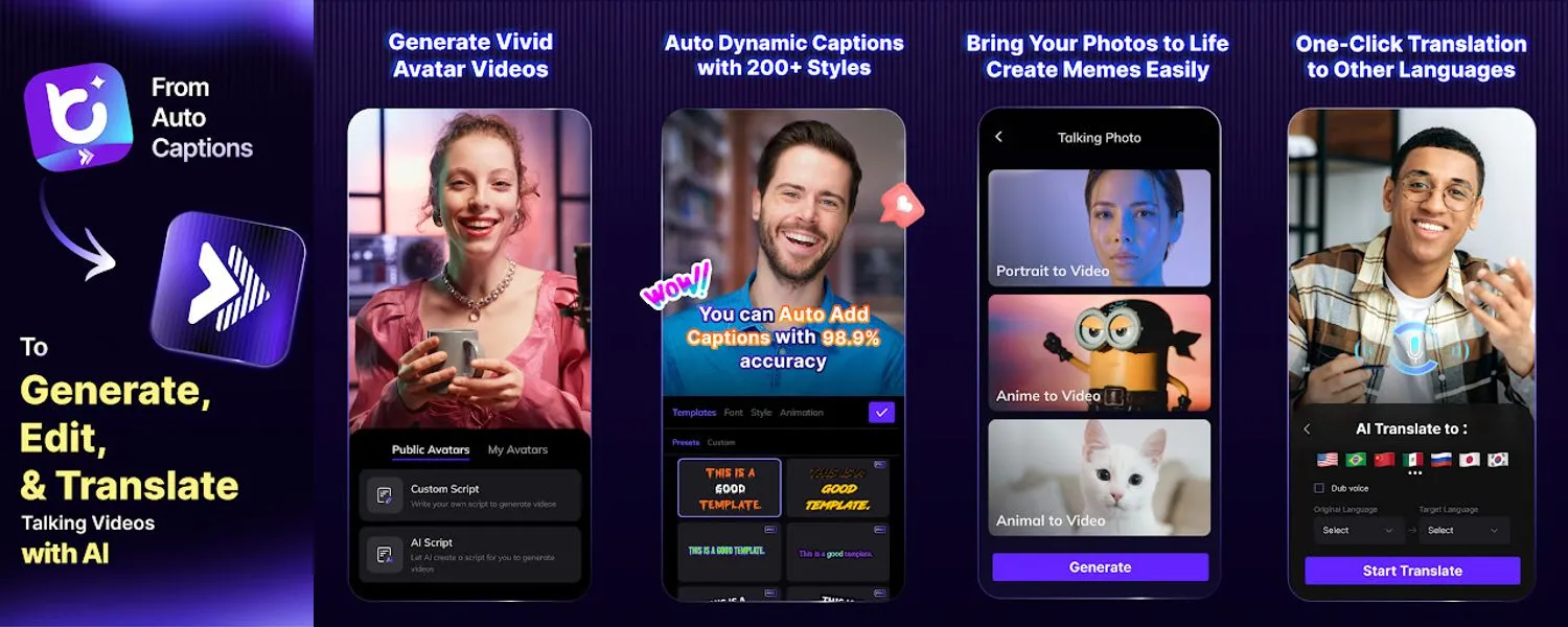 Blink Captions by Vozo AI screenshots