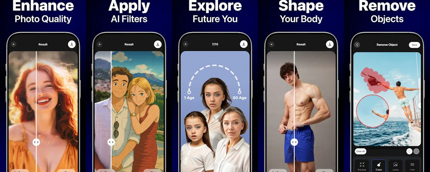 PhotoApp - AI Photo Enhancer screenshots